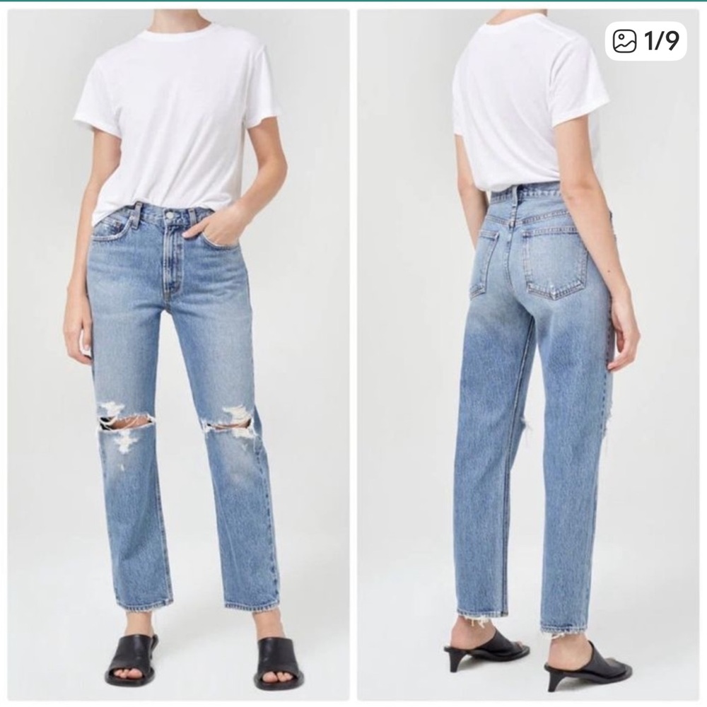 AGOLDE Mia Mid Rise Straight Jeans Rule